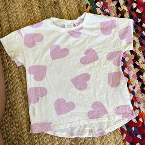 Zara oversize heart shirt size 2-3 girls
